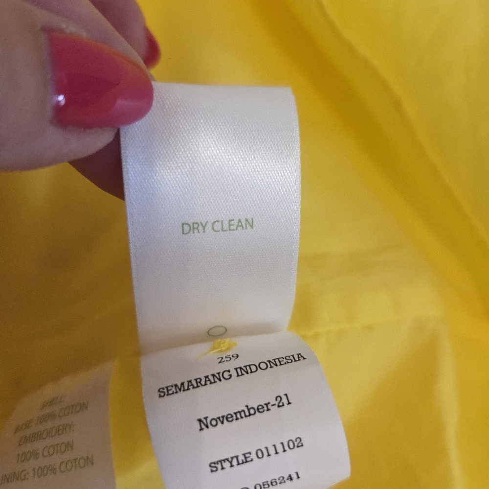 Lilly Pulitzer Kenna Shirtdress Oversize Pinwheel Eyelet Resort Yellow Size 6 - Picture 9 of 11